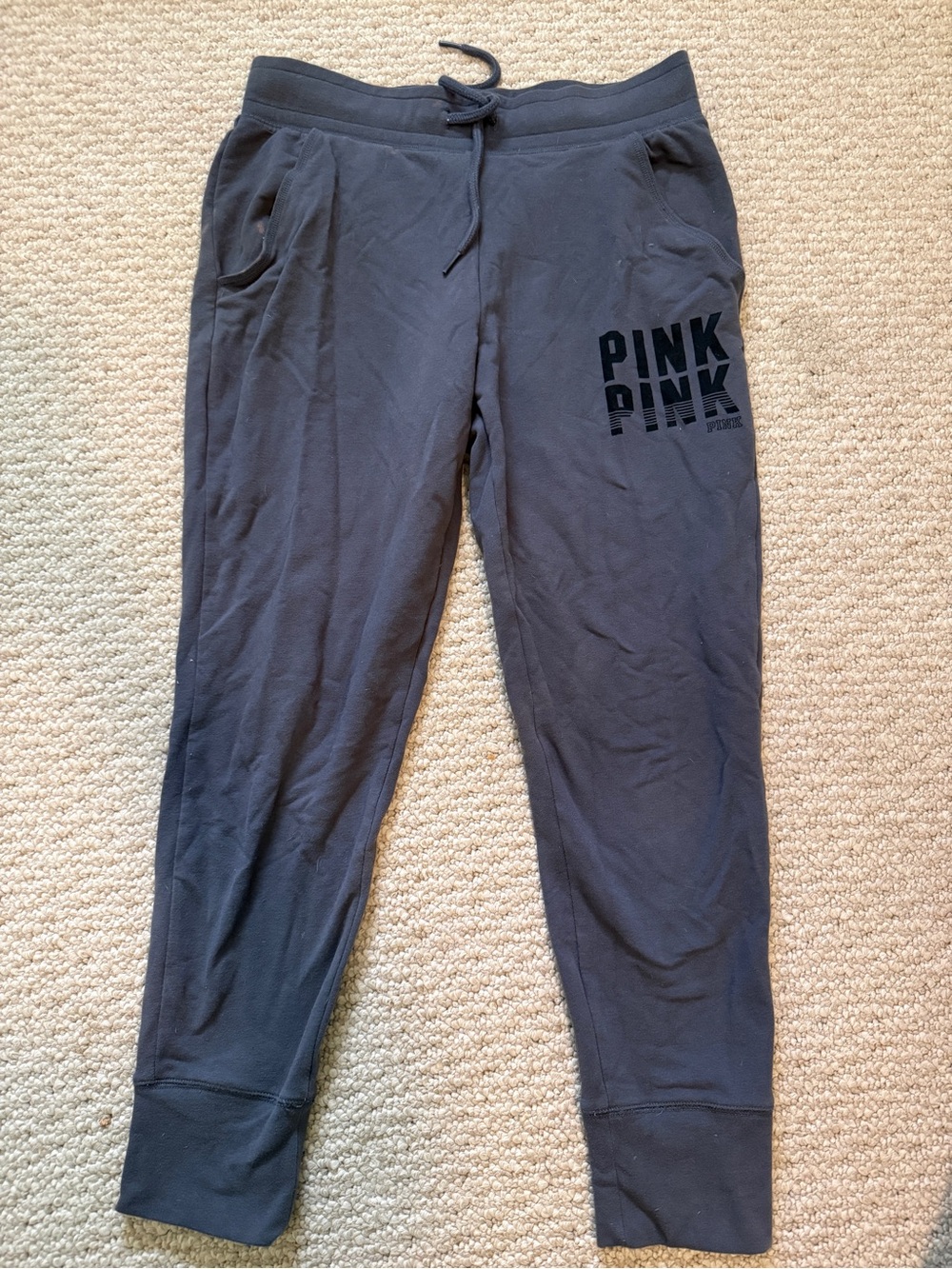 PINK Victoria's Secret Men's Charcoal Gray Jogger Sweatpants